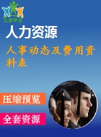 人事動(dòng)態(tài)及費(fèi)用資料表