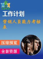 營(yíng)銷(xiāo)人員能力考核表