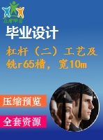 杠桿（二）工藝及銑r65槽，寬10mm夾具設(shè)計(jì)[含cad圖紙，工藝工序卡，說明書等資料全套]
