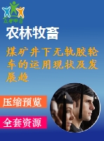煤礦井下無軌膠輪車的運(yùn)用現(xiàn)狀及發(fā)展趨勢(shì)