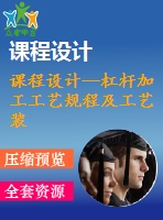 課程設(shè)計--杠桿加工工藝規(guī)程及工藝裝備（含全套資料）