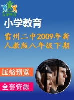 雷州二中2009年新人教版八年級下期末數學測試題