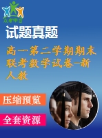 高一第二學(xué)期期末聯(lián)考數(shù)學(xué)試卷-新人教